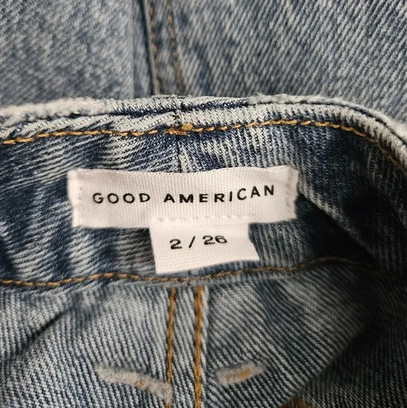 Good‎ 90s duster straight leg high rise jeans Good American size 2/26 NWT - Picture 5 of 7